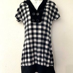 Y2K Chesley Black White Checkered Dress